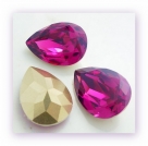 1 Resin Tear Stone, 18x25 mm - Fuchsia