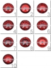 1 Stück Glascabochon Ø 25 mm Crystal mit Grafik verschiedene Varianten