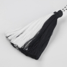 1 Stück Textil-Quaste (ca. 95~98mm lang)  - mit Schlaufe - schwarz/weiß