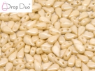 #02.01 - 25 Stück DropDuo Beads 3x6 mm - Chalk White Champagne Luster