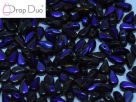 #03.02 - 25 Stück DropDuo Beads 3x6 mm - Jet Full Azuro