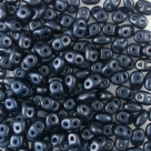 #71a 10g SuperDuo-Beads metalic suede dk blue