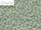 #02.03 - 25 Stück DropDuo Beads 3x6 mm - Chalk White Mint Luster