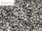 #01.06.01 - 25 Stück DropDuo Beads 3x6 mm - Crystal Etched Full Argentic