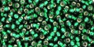 10 g TOHO Seed Beads 11/0 TR-11-0036 - Silver-Lined Emerald (A,D)