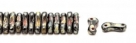 #00.00 - 50 Stück Link Beads 3x10 mm - Jet Dk Travertin