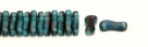 #00.00 - 50 Stück Link Beads 3x10 mm - Blue Turquoise Transparent Azuro Matte