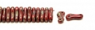 #00.00 - 50 Stück Link Beads 3x10 mm - Red Opaque Dk Travertin