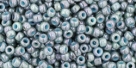 10 g TOHO Seed Beads 11/0 TR-11-1208 - Marbled-Opaque Turquoise/Luster Transparent Blue (C)