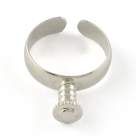 1 Fingerring aus Metall  - platinfarben