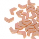 #02.01 - 30 Stück Chevron Duo Bead 10x4mm - Chalk White Apricot Full