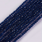 190 facetierte runde Perlen Ø 2mm tr. marine blue