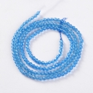 190 facetierte runde Perlen Ø 2mm tr. aqua blue