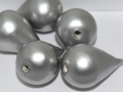 #18.01 - 1  Papiertropfen (Paper Maché) 27x18 mm - Silber
