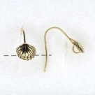 1 Paar Ohrhaken Muschel - 17 mm - vergoldet