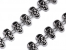 0,5 m Skull-Kette  Ø ± 12,0x6,5mm - silber-farben