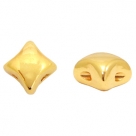 1 Stck. 2-Hole Metallperle ca. 8x6mm (Ø1mm) gold-farben, vergleichbar mit WibeDuo