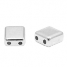 1 Stck. 2-Hole Metallperle ca. 6mm (Ø1mm) antiksilber-farben, vergleichbar mit Tile Bead