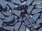 20 Stück Semi Circle Bead 5x10mm - Jet Hematite