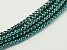 02010/30010 - 1 Strang Perlen Ø 2 mm rund - dk teal pearl shell