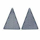 #39.01 1 Stück Edelstahl Filigree Triangle 37.5x26.5x0.5 mm Blue