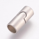 1 Edelstahl-Magnet-Verschluss - zum Einkleben - Ø 10x22 mm (Loch: 8mm) - matt
