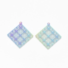 #48 1 Stück Edelstahl Filigree 38x36x0.3mm Multicolor-Farben