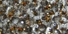 25 facetierte Rondelle 3*4mm black diamond half gold