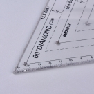 1 Stück Acryl Quilt-Schablone - 60° Winkel Diamond - 270x156x2,9mm, Loch: 3mm
