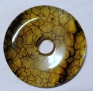 1 Donut grüner Spinnennetz-Achat poliert - Ø ca. 35 mm