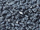 #03.02 - 25 Stück StormDuo Beads 3x7 mm - Jet Hematite