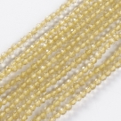 190 facetierte runde Perlen Ø 2mm tr. Light Goldenrod Yellow