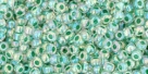 10 g TOHO Seed Beads 11/0 TR-11-0699 - Inside-Color Rainbow Crystal/Shamrock Lined (E)