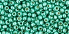 10 g TOHO Seed Beads 11/0 TR-11-PF561 - Permanent Finish - Galvanized Green Teal (A,D,C)