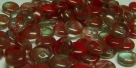 #08 - 50 Stück Lentils 6x2,5 mm tr. rot/limegreen