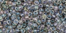 10 g TOHO Seed Beads 11/0 TR-11-0266 - Inside-Color Gold Luster Crystal/ Opaque Gray (E)