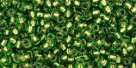 10 g TOHO Seed Beads 11/0 TR-11-0742 - Copper-Lined Peridot (A,E)