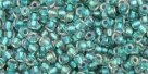10 g TOHO Seed Beads 11/0 TR-11-0264 - Inside-Color Rainbow Crystal/Teal Lined (E)