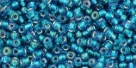 10 g TOHO Seed Beads 11/0 TR-11-0274 - Inside-Color Rainbow Crystal/Green Teal Lined (E)