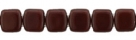 50 Stück Two-Hole Flat Square 6mm - Opak Dark Red