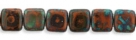 50 Stück Two-Hole Flat Square 6mm - Picasso Umber