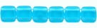 50 Stück Two-Hole Flat Square 6mm - Aquamarine