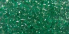 #41 10g Preciosa® TwinBeads crystal green color-lined