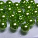 #10 20 Stück - 8,0 mm Glaswachsperlen - lt green