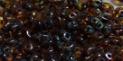 #033 10g SuperDuo-Beads tr. amber - dark travertin