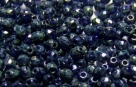 #08.8 50 Stück - 3,0 mm Glasschliffperlen - opak cobalt travert