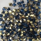 #39.02 - 25 Stück - 4,0 mm Crystal Bicone Capri Blue Brass
