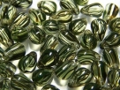 #11 - 20 Glastropfen 4x6mm tr. emerald gestreift