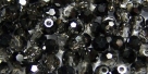 25 facetierte runde Perlen Ø 4mm crystal metallic black