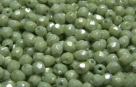 #09.4a 50 Stück - 3,0 mm Glasschliffperlen - opak white olivine